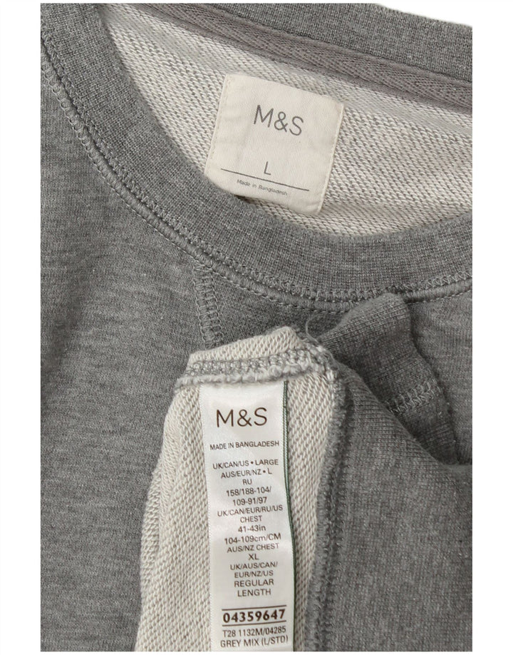 Pulover pentru bărbați Marks & Spencer, mare, gri, bumbac