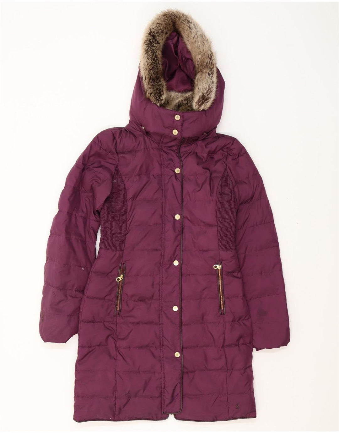 JOULES Palton căptușit cu glugă supradimensionat pentru femei UK 8 Poliester violet mic