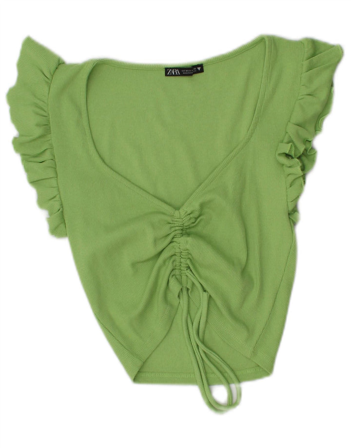 Bluză Crop Top pentru Damă Zara UK 12 Verde Mediu