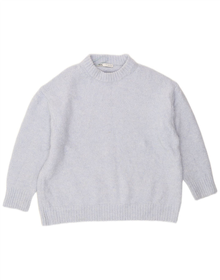 Pulover supradimensionat pentru femei Zara, cu gâtul turn, UK 16, mare, albastru