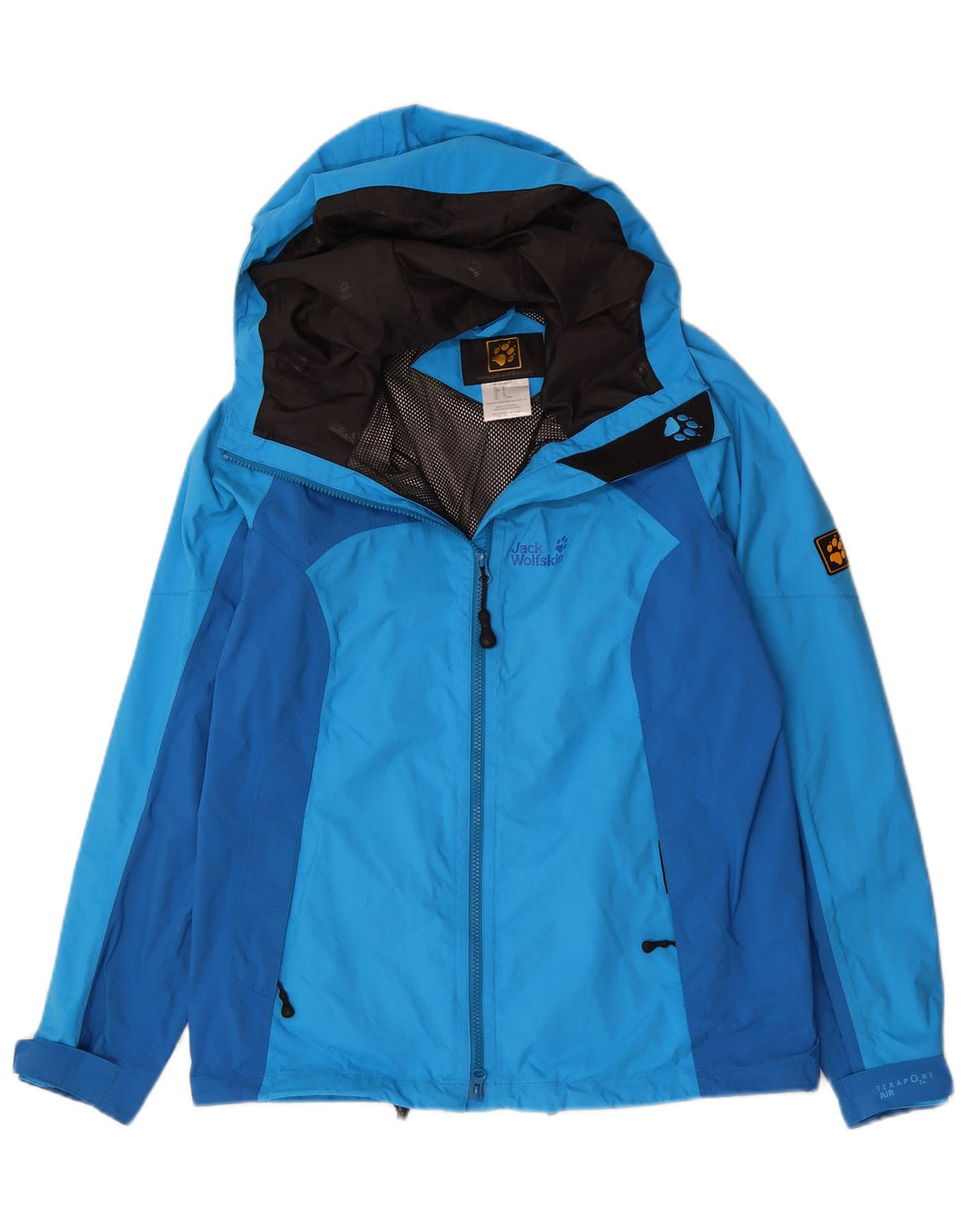 Jack Wolfskin Jachetă de ploaie cu glugă pentru bărbați UK 34 Small Blue Colorblock