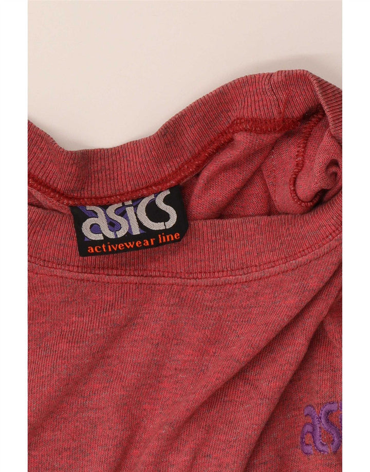 Top grafic Asics pentru bărbați, cu mânecă lungă, XL, roșu, bumbac color bloc
