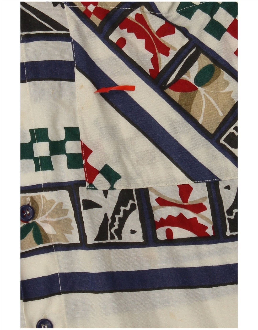 Cămașă cu mânecă scurtă pentru bărbați VINTAGE, albă, geometrică