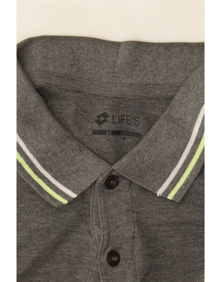 Tricou polo pentru bărbați Lotto, gri mediu cu pete