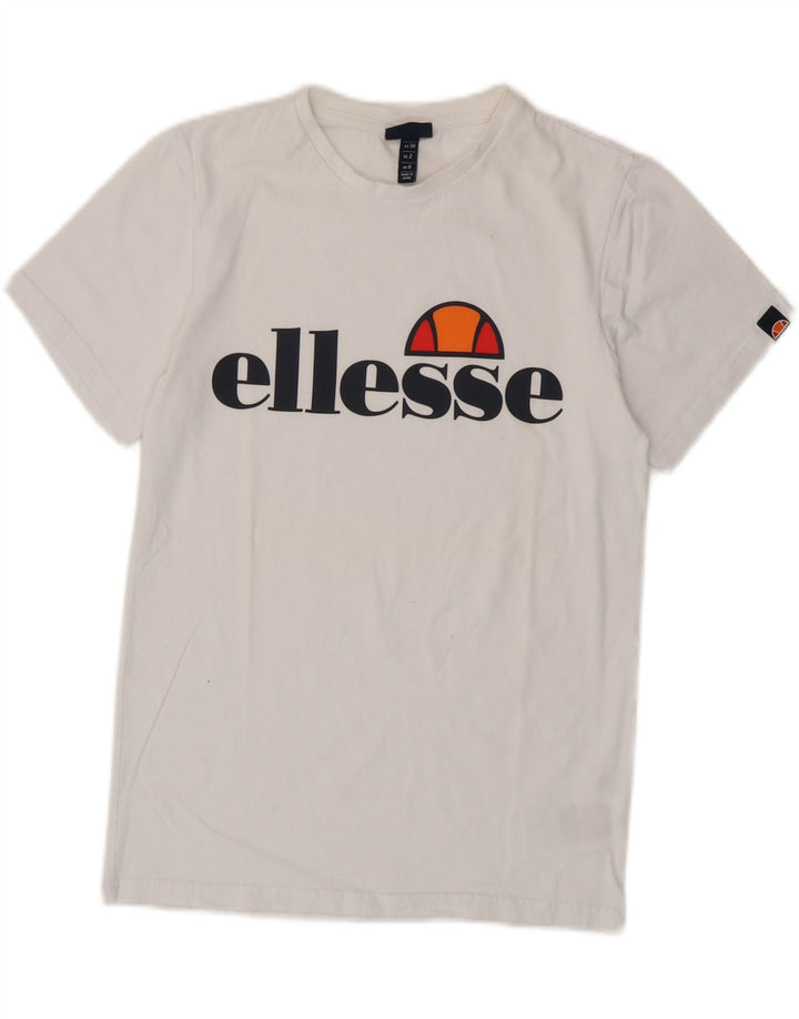 Tricou cu grafic pentru femei ELLESSE Top UK 6 XS Bumbac alb