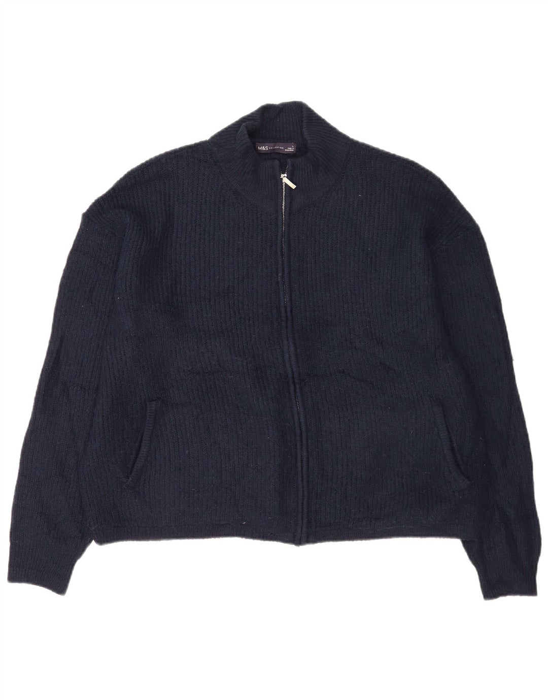 Cardigan pentru bărbați Marks & Spencer, mare, acrilic, albastru bleumarin