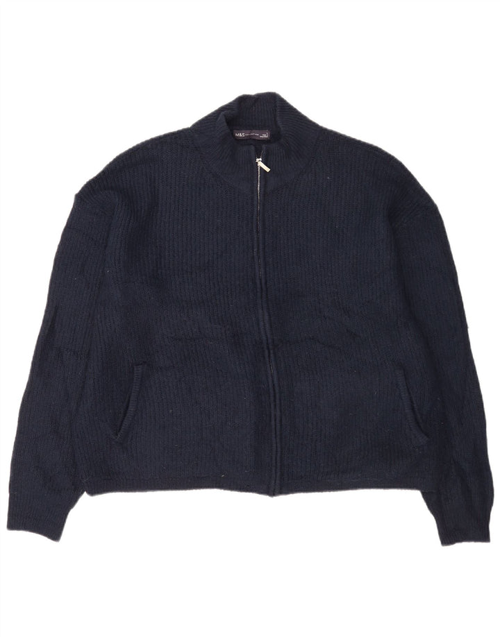 Cardigan pentru bărbați Marks & Spencer, mare, acrilic, albastru bleumarin
