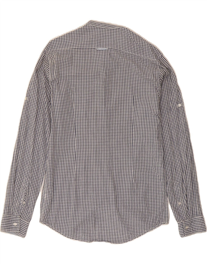 ZARA Mens Shirt Large Navy Blue Gingham Cotton Vintage Zara and Second-Hand Zara from Messina Hembry 