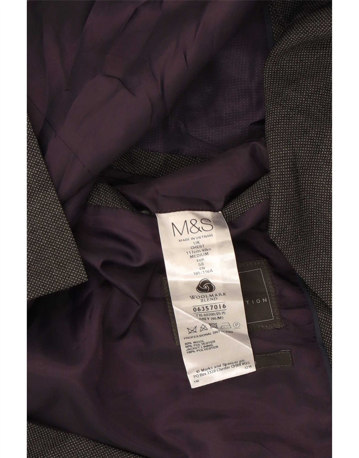 Marks & Spencer jachetă pentru bărbați cu 2 nasturi, UK 46 XL, lână gri
