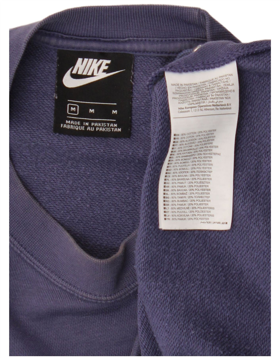 Pulover oversize pentru femei Nike Crop, UK 14, bumbac violet mediu