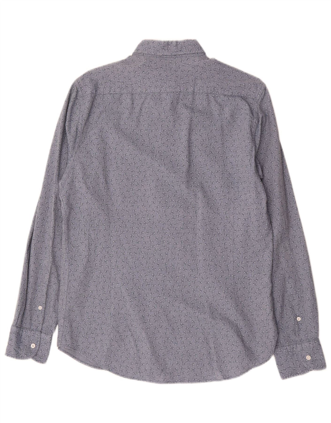 Cămașă Massimo Dutti pentru bărbați cu model abstract, bumbac, flori, albastru mediu