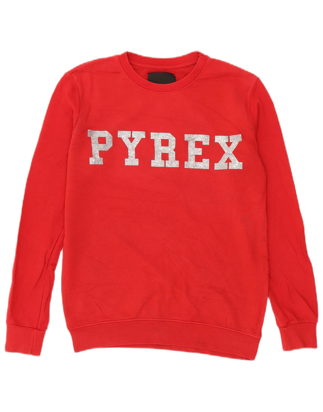 Pulover supradimensionat cu grafic Pyrex pentru femei UK 10 Bumbac roșu mic