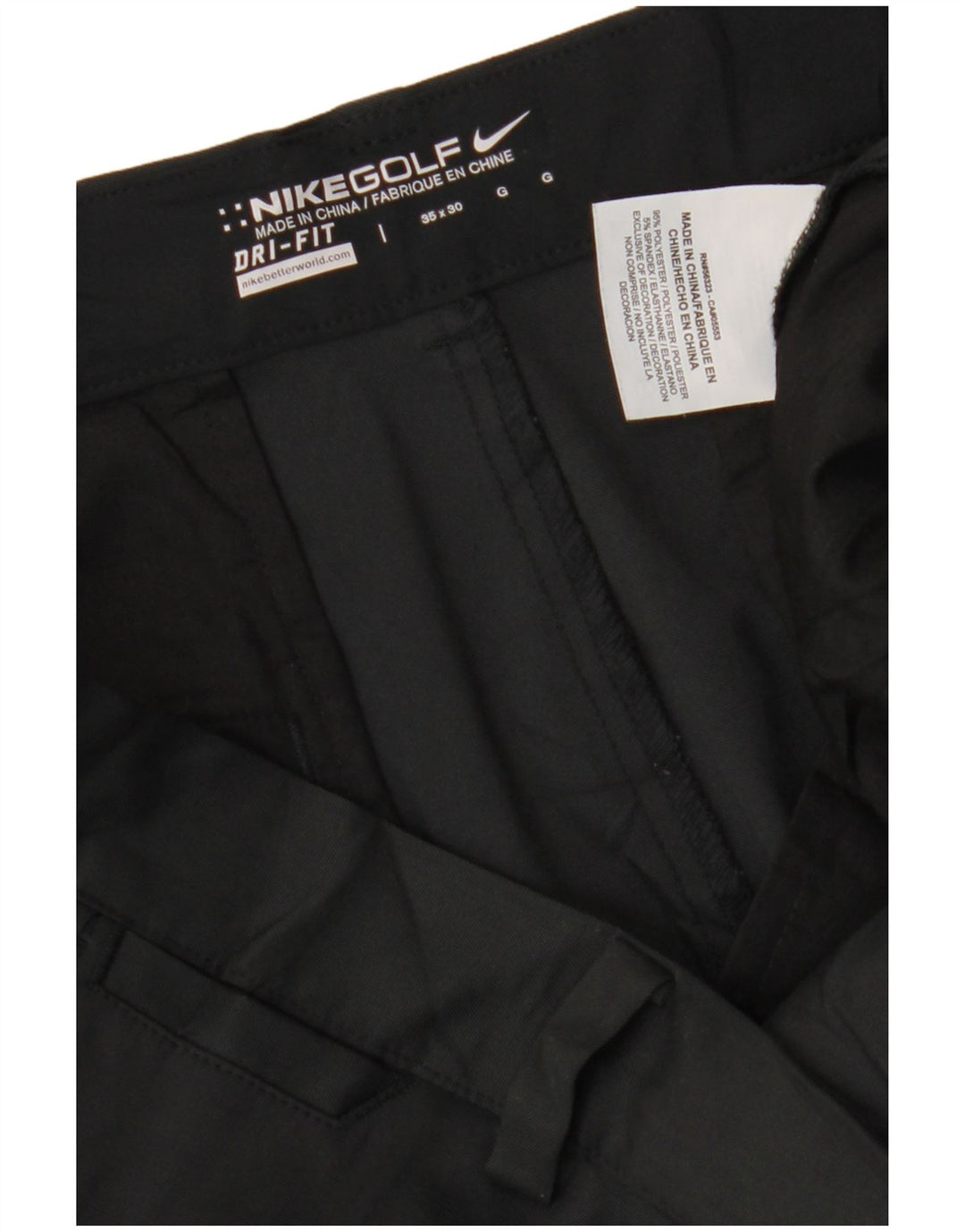 Pantaloni chino Dri Fit drepti pentru bărbați Nike W35 L30 Poliester negru