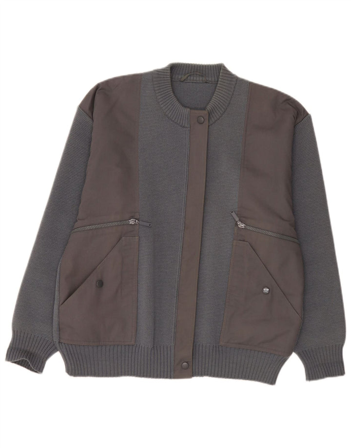 Pulover Cardigan Vintage pentru Barbati EU 40 Lână Gri Mediu