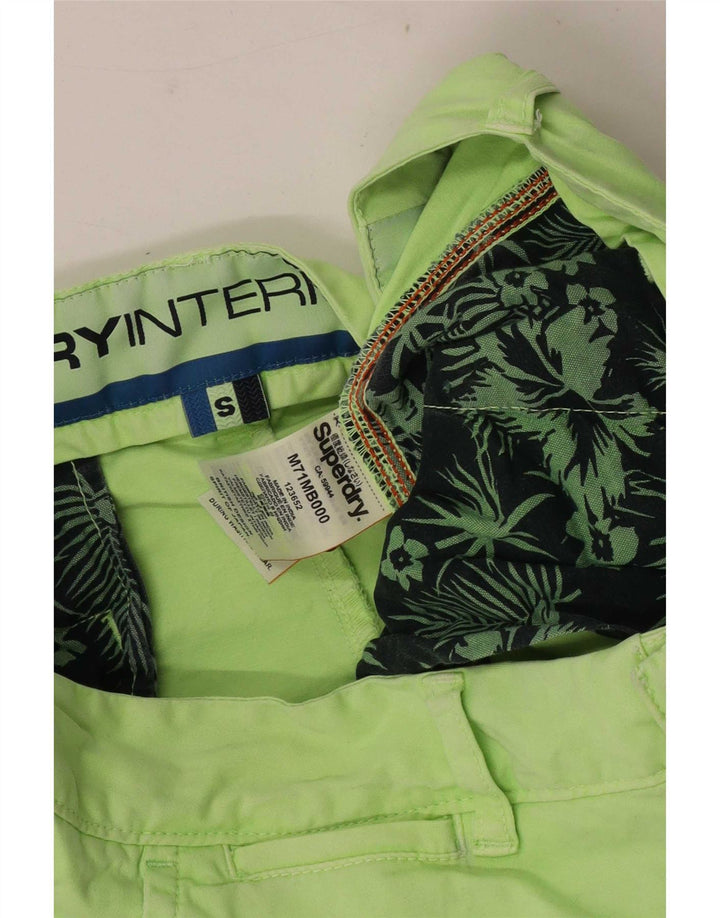 Pantaloni scurti chino Superdry pentru bărbați, mici W29, bumbac verde