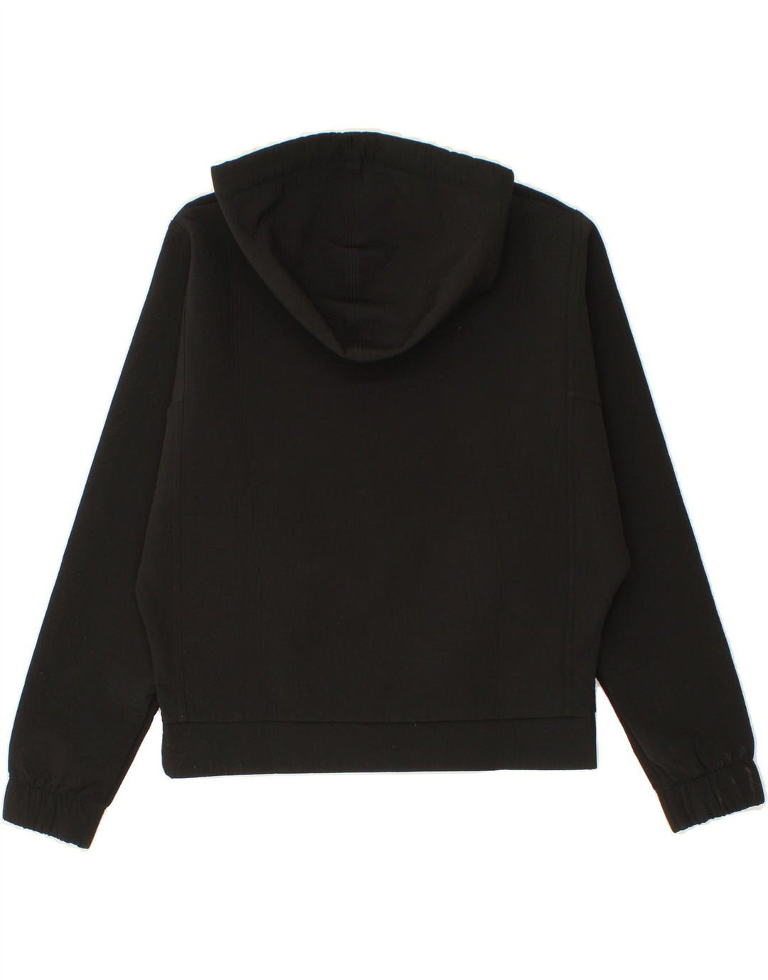 REEBOK Womens Oversized Hoodie Jumper UK 4/6 XS Black Polyester Vintage Reebok and Second-Hand Reebok from Messina Hembry 