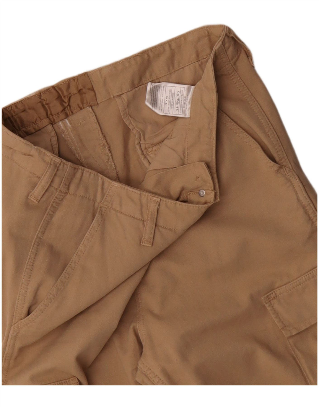 CARHARTT Mens Straight Cargo Trousers W30 L32 Beige Cotton