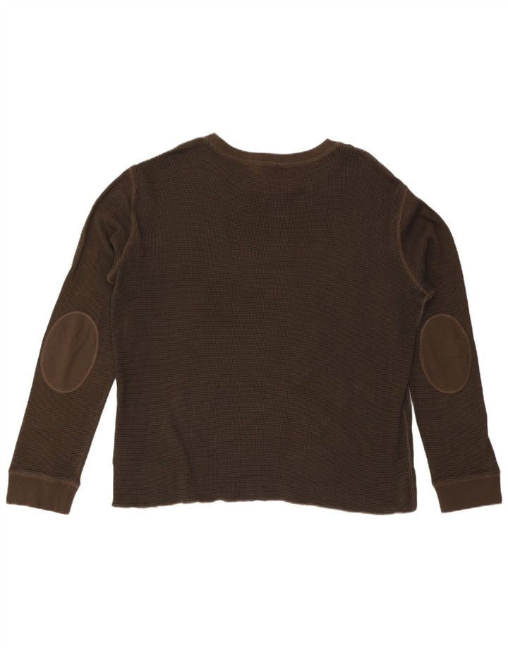 Top pentru bărbați Hugo Boss cu mânecă lungă 3XL, bumbac maro
