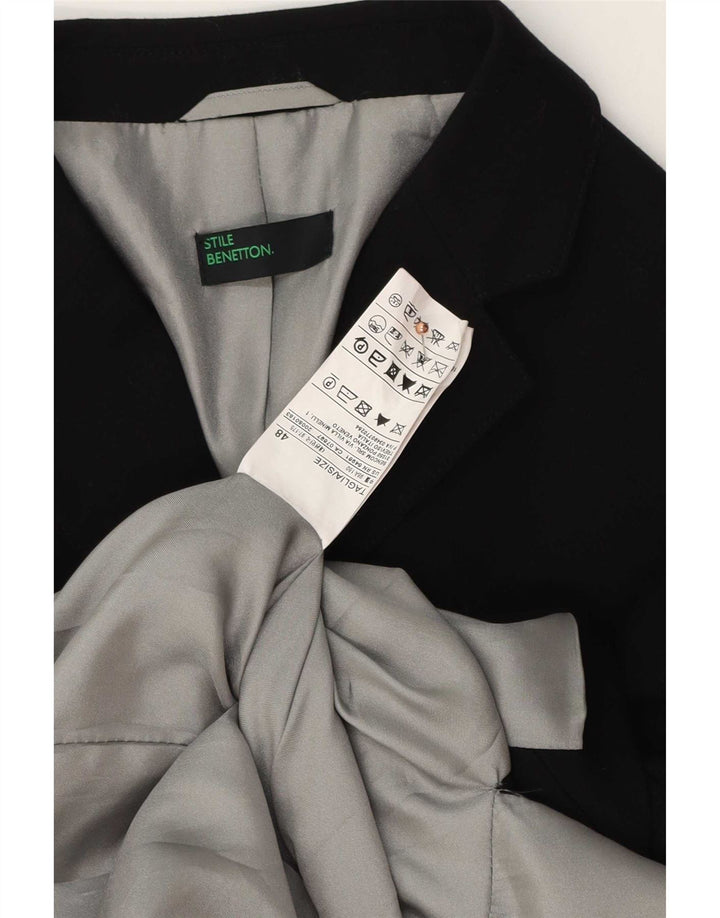 Sacou Benetton pentru femei cu 2 nasturi IT 48 XL Poliester negru