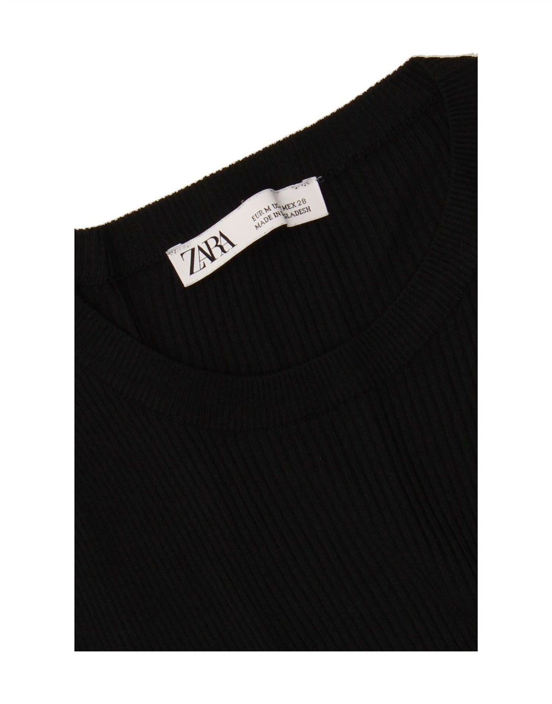 ZARA Womens Crew Neck Jumper Sweater UK 12 Medium Black Viscose Vintage Zara and Second-Hand Zara from Messina Hembry 