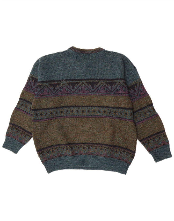St. Bernard Pulover pentru bărbați cu decolteu rotund EU 38/40 verde mediu retro