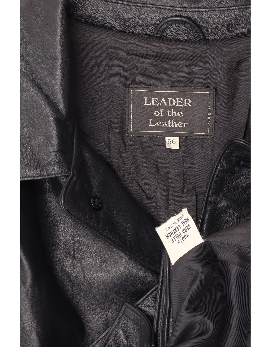 Geacă din piele vintage pentru bărbați IT 56 3XL din piele neagră