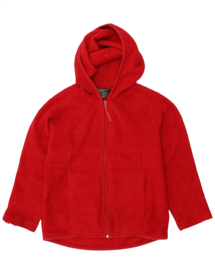 Jachetă fleece cu glugă L.L.Bean Boys 5-6 ani Poliester roșu mediu