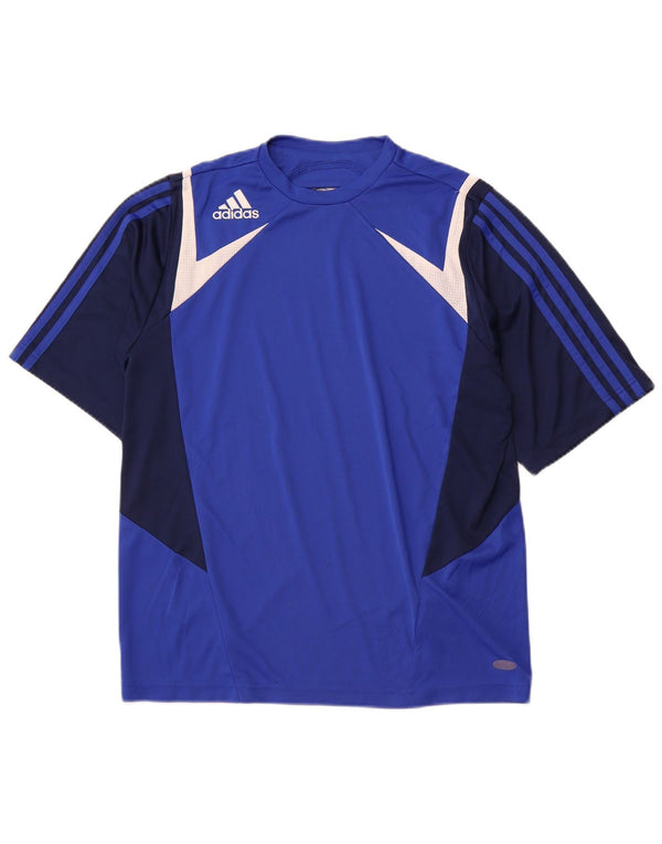 Tricou pentru bărbați ADIDAS Top Mediu Albastru Colorblock Poliester Sport