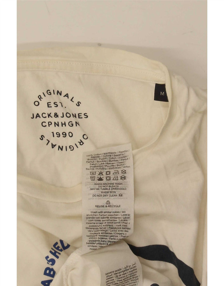 Tricou cu grafic Jack & Jones pentru bărbați Top mediu din bumbac alb