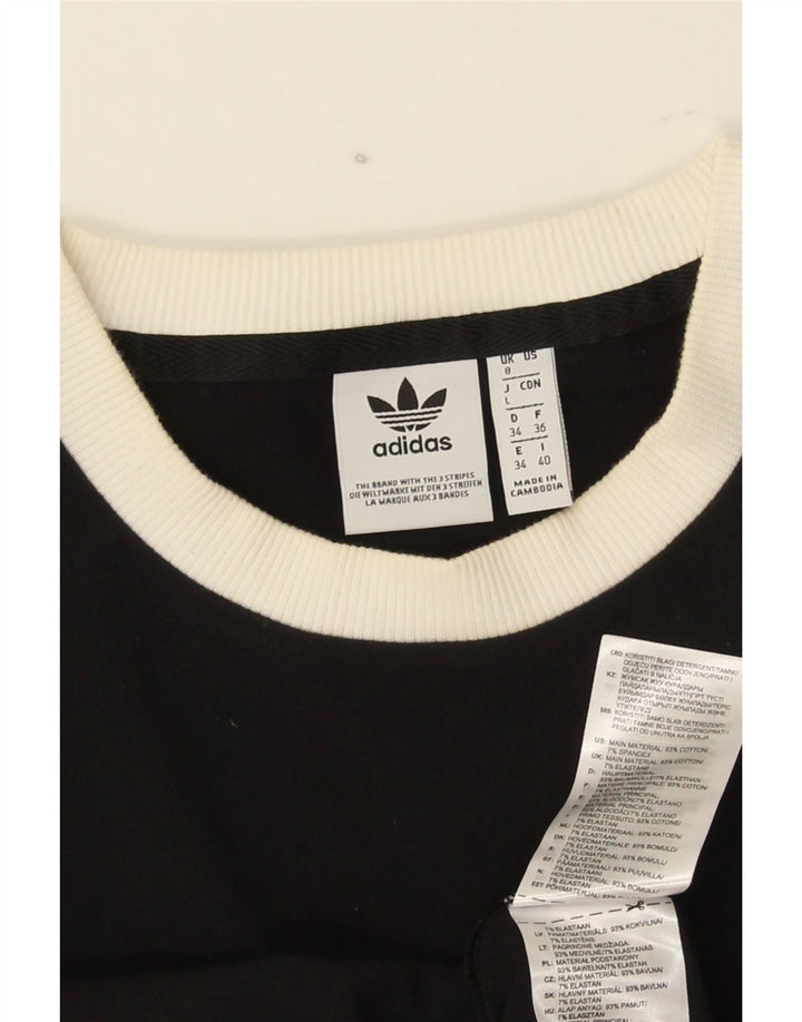 Top femei adidas cu mânecă lungă UK 8 mic bumbac negru