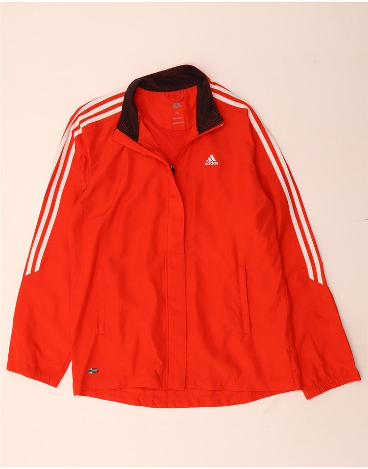 Jachetă de top pentru trening Clima Proof Adidas pentru femei UK 20 2XL Poliester roșu