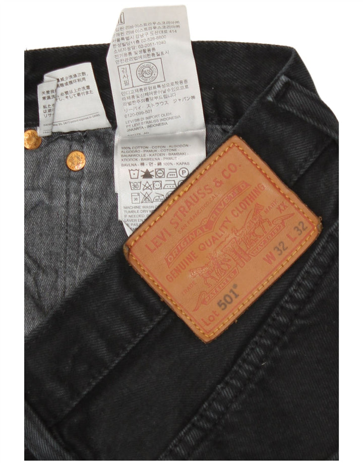 Blugi drepti pentru bărbați Levi's 501 W32 L32 bumbac negru