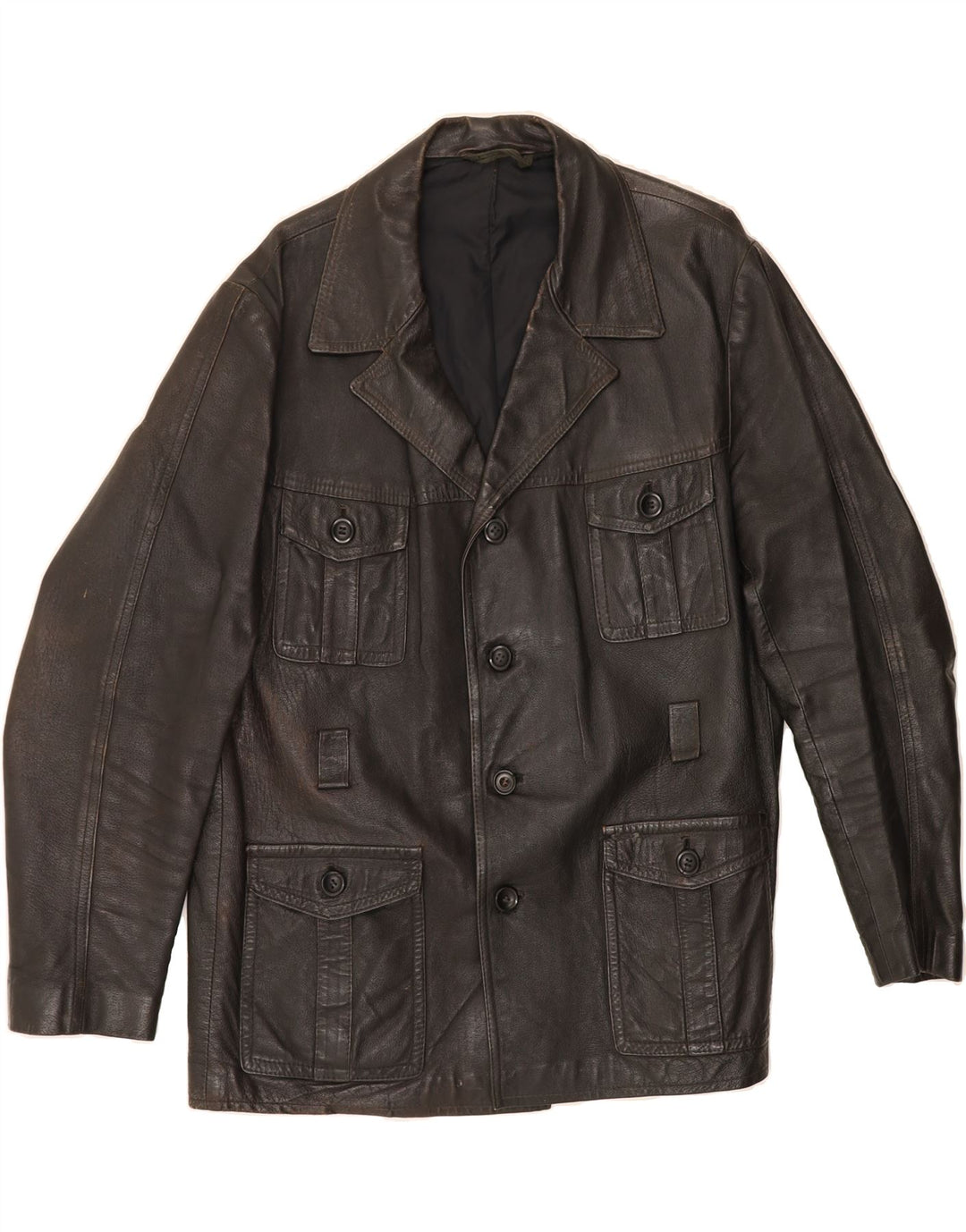 VINTAGE Mens Leather Jacket UK 42 XL Black Classic Vintage Vintage and Second-Hand Vintage from Messina Hembry 