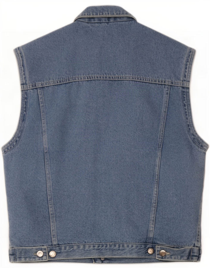 Gilet Vintage pentru bărbați din denim IT 46 mic, albastru, bumbac