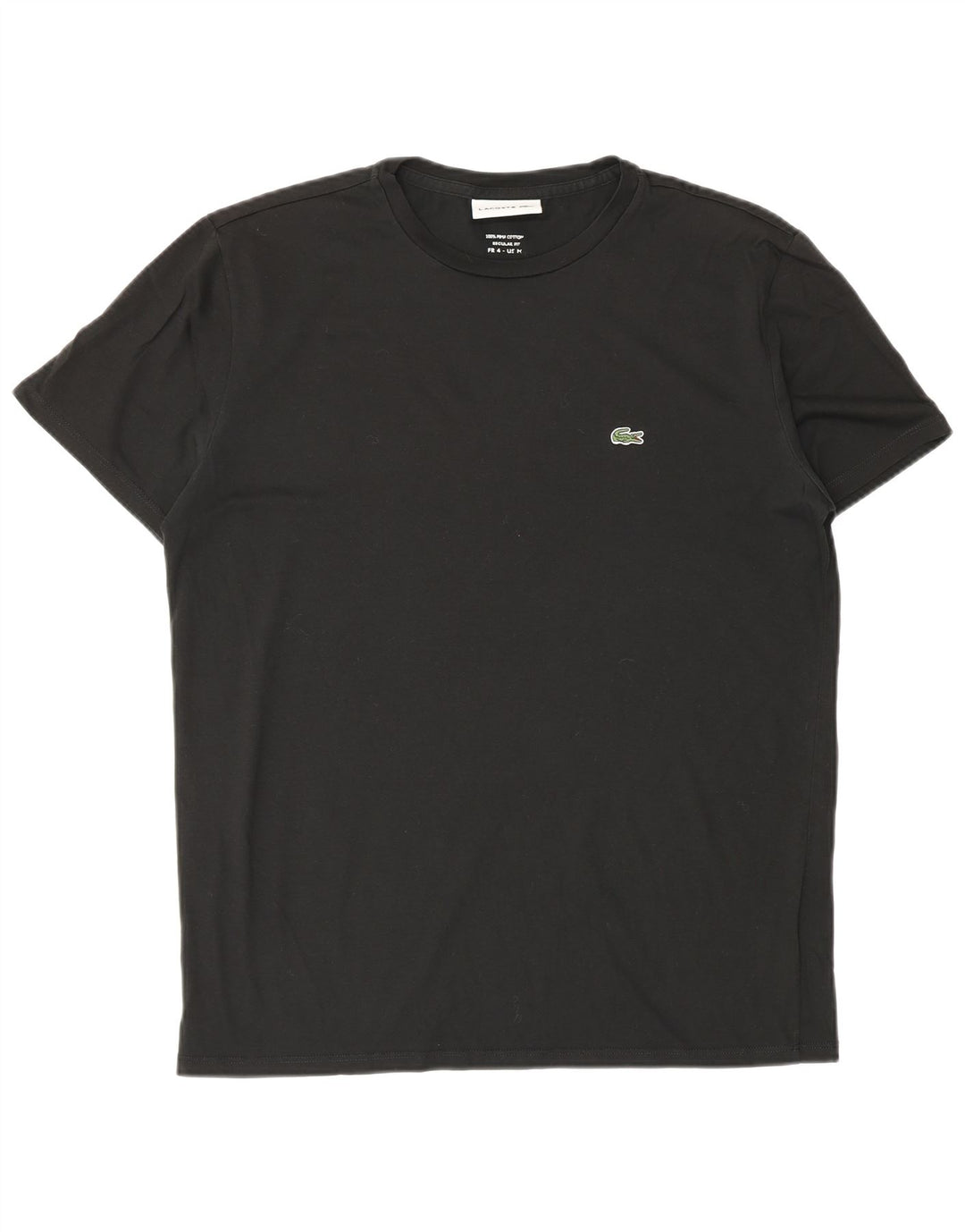 Tricou Lacoste pentru bărbați, cu croiala obișnuită, top mărime 4, bumbac mediu negru