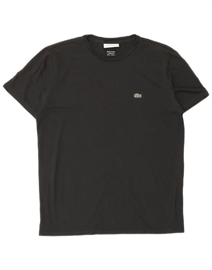 Tricou Lacoste pentru bărbați, cu croiala obișnuită, top mărime 4, bumbac mediu negru