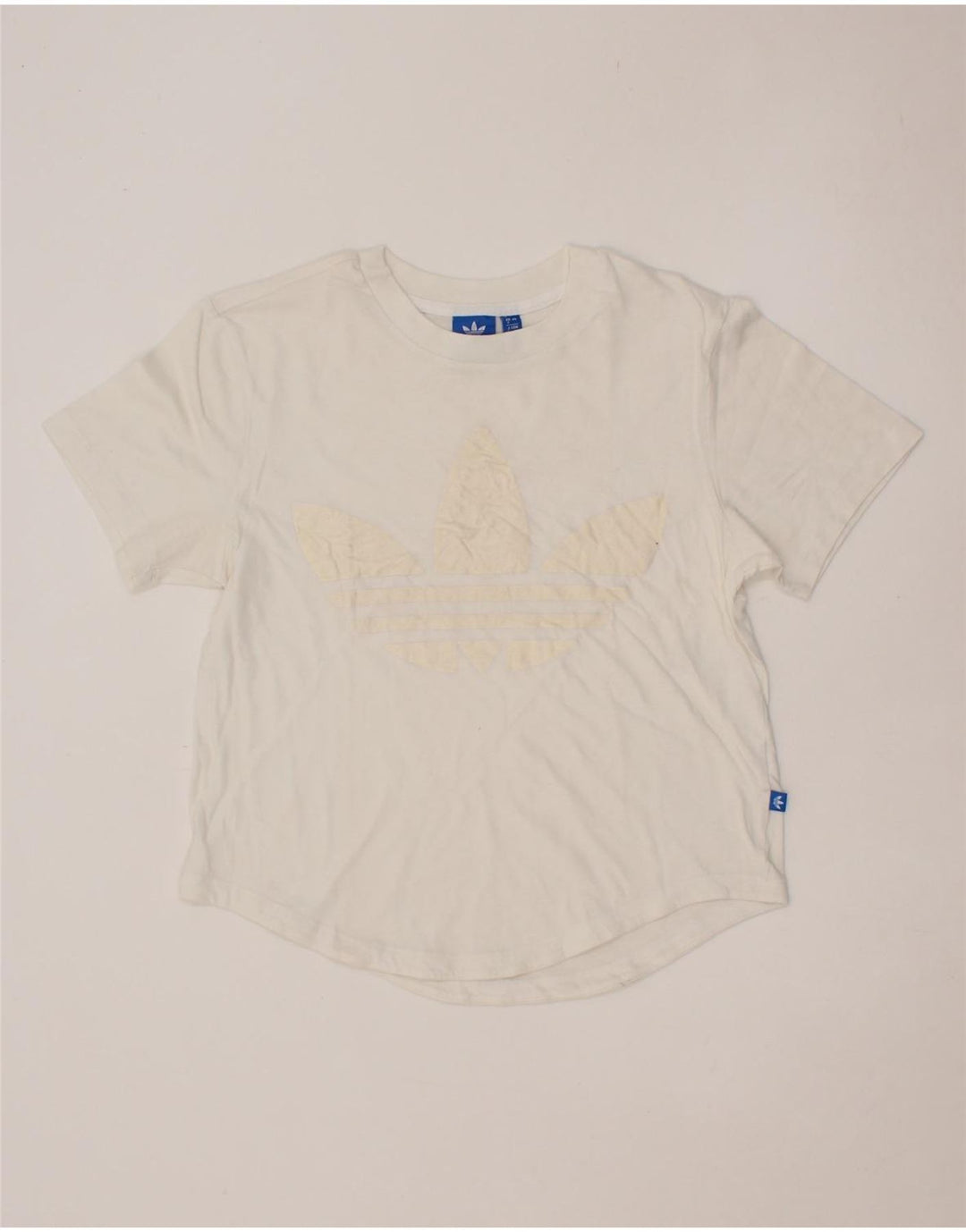 ADIDAS Womens Graphic T-Shirt Top UK 8 Small White Vintage Adidas and Second-Hand Adidas from Messina Hembry 
