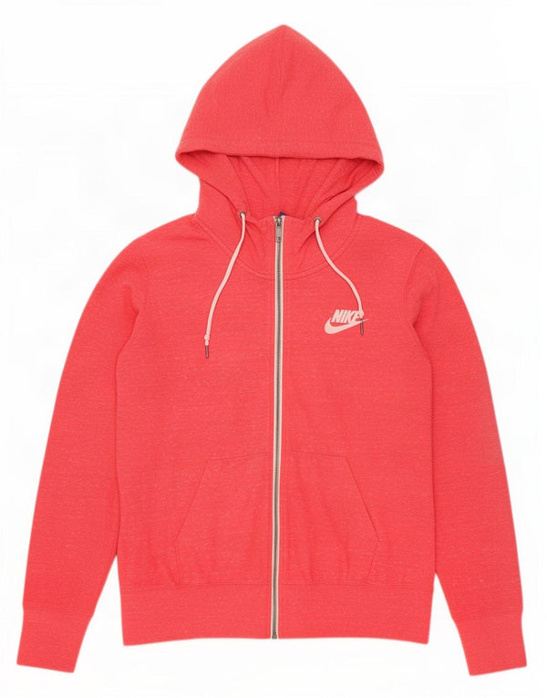 Pulover Nike pentru femei, cu fermoar, cu capota, UK 18 XL, bumbac cu pete roz
