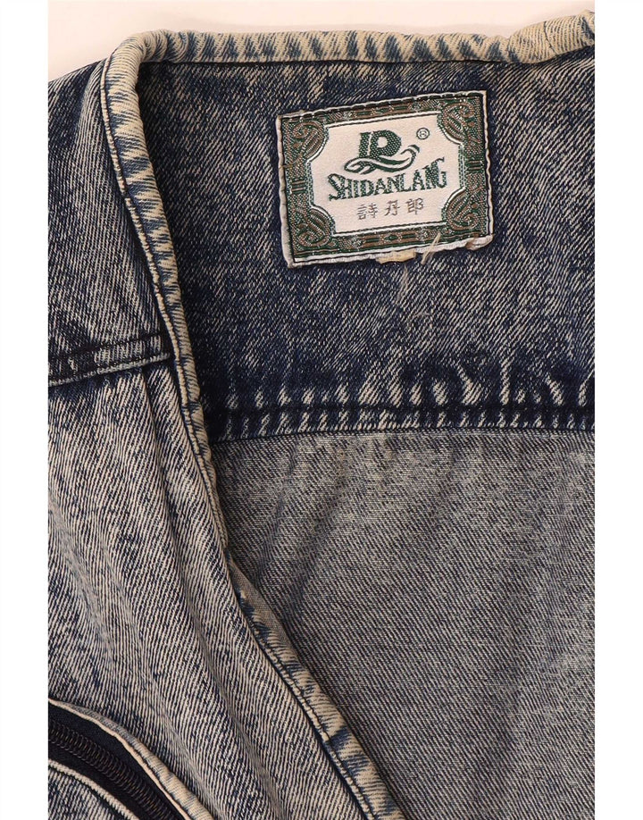 Gilet Vintage pentru bărbați din denim UK 40 Large Blue