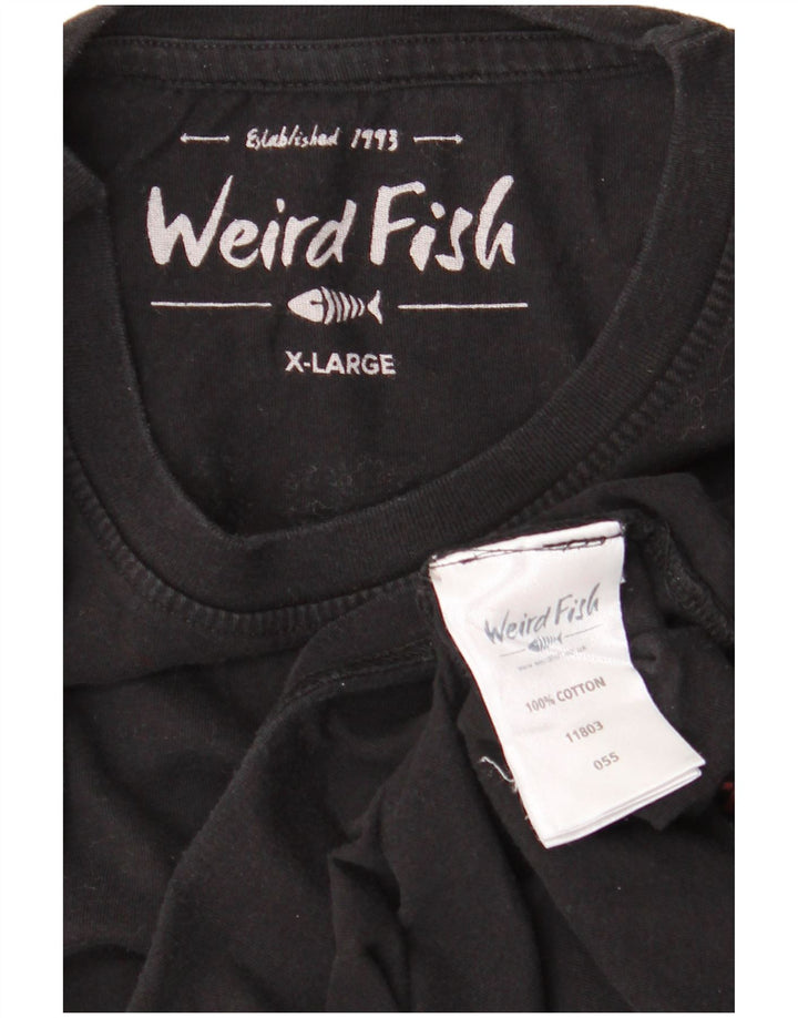 WEIRD FISH Tricou grafic pentru bărbați Top XL Bumbac negru