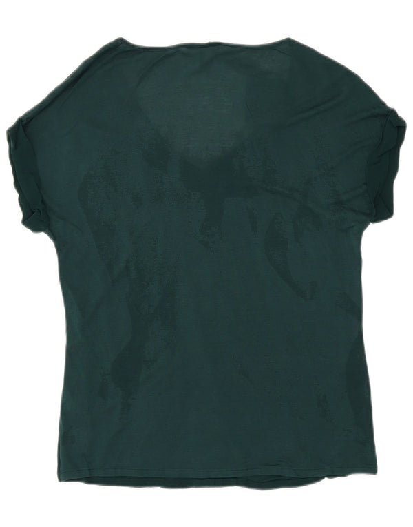 MASSIMO DUTTI Bluză Femei Top UK 14 Medium Green Rayon