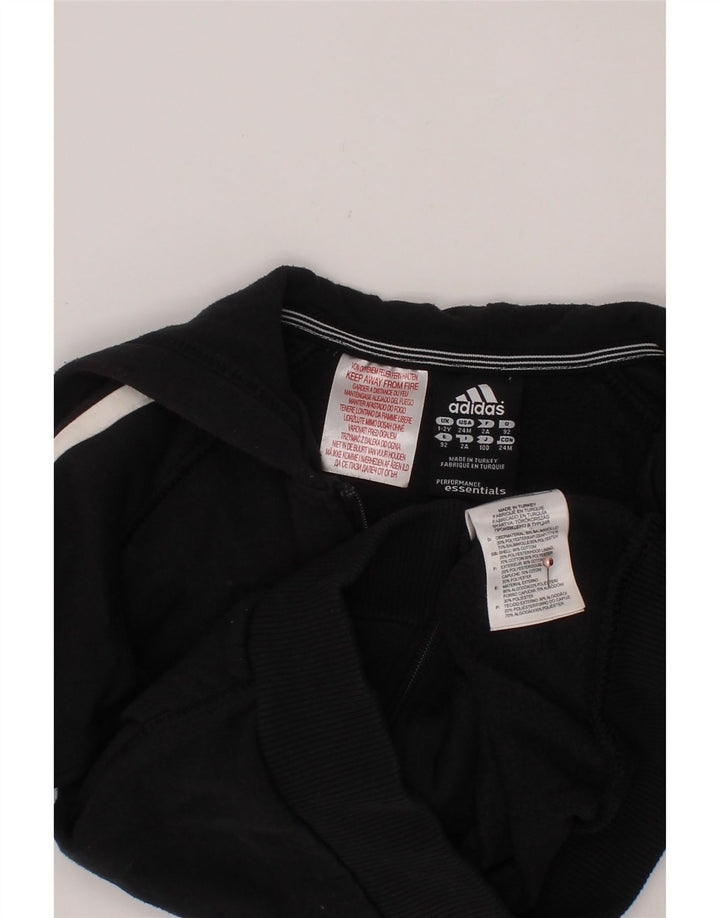 Pulover ADIDAS pentru bebelusi cu fermoar, bumbac negru 18-24 luni