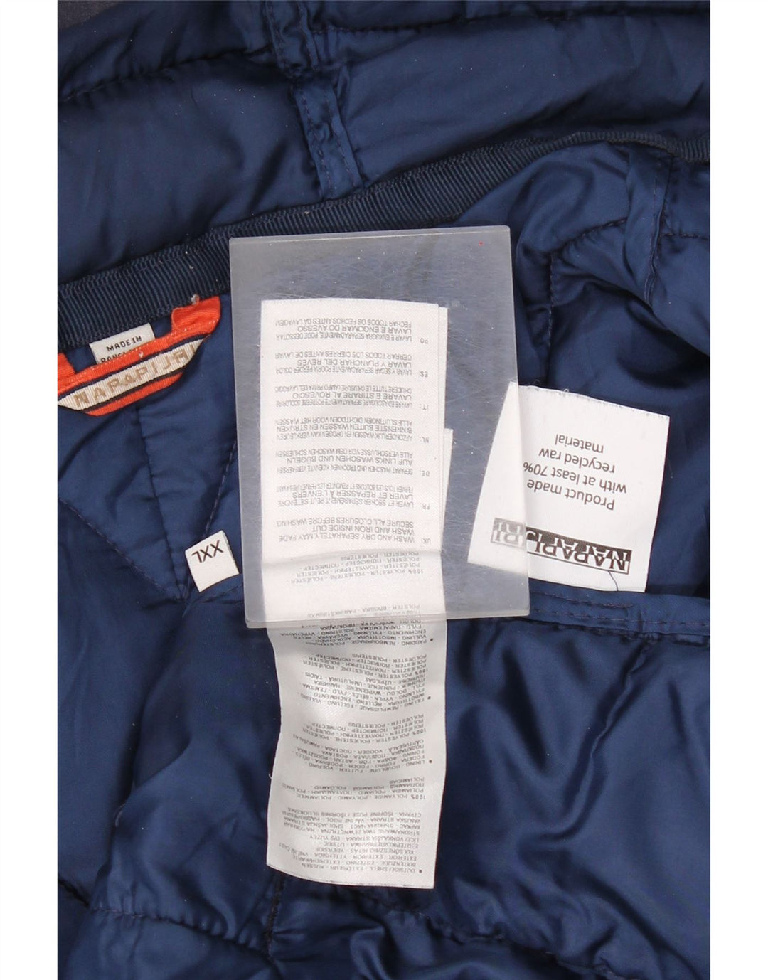 Jachetă căptușită cu glugă Napapijri pentru bărbați UK 44 2XL Poliamidă bleumarin