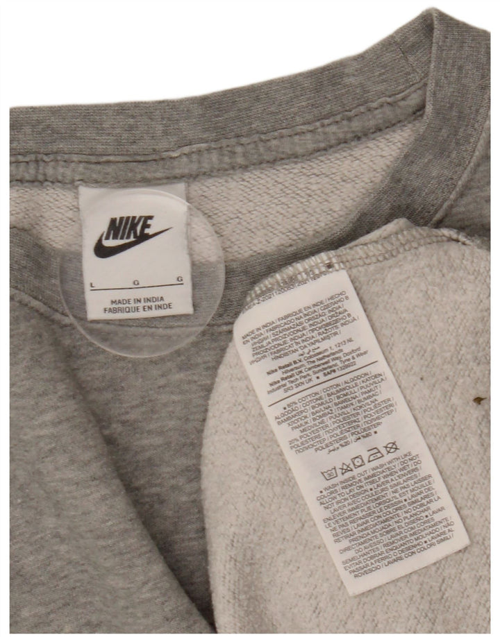 Pulover supradimensionat pentru femei NIKE UK 16, mare, gri bumbac cu pete