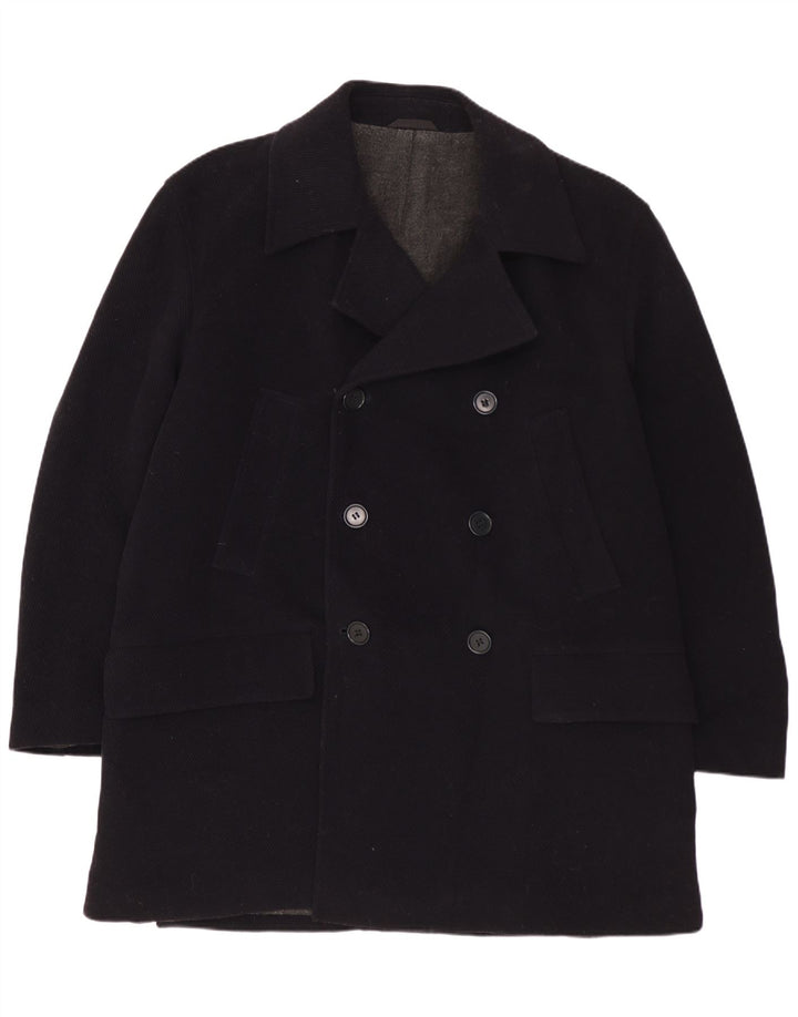 VINTAGE Palton dublu pentru bărbați IT 50 mare lână bleumarin