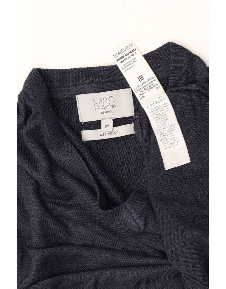 Pulover cu decolteu în V Marks & Spencer pentru bărbați, mediu bleumarin