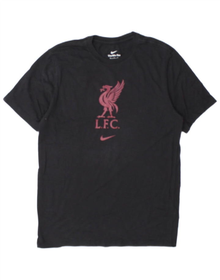 Tricou cu grafic Liverpool Nike pentru bărbați Top mediu din bumbac negru