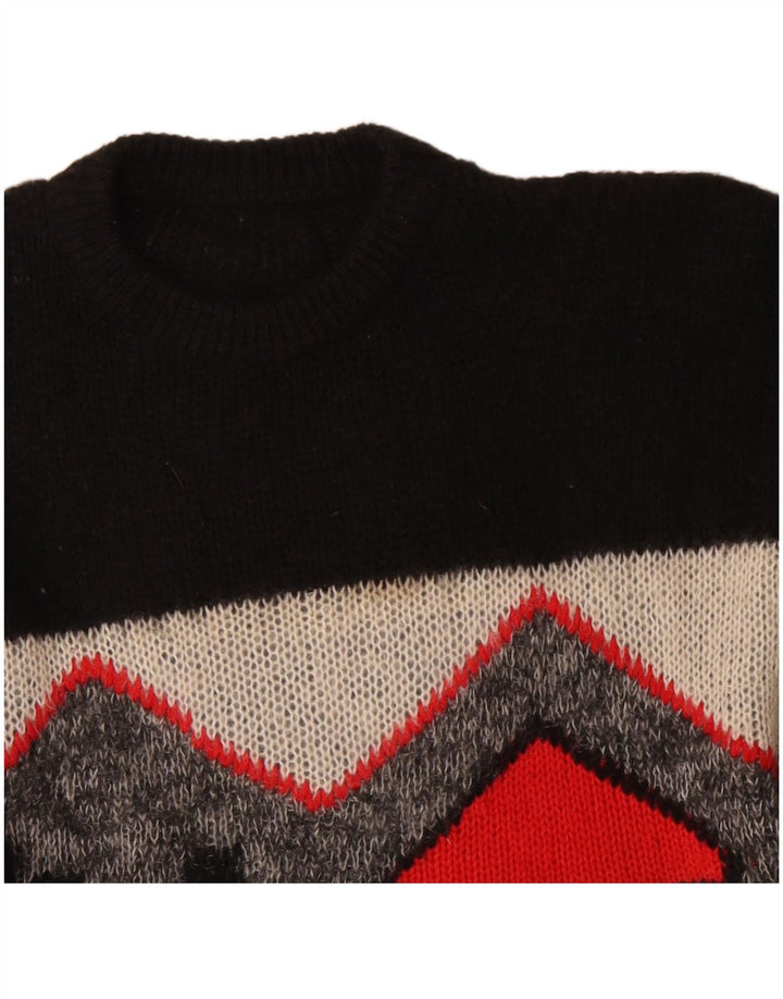 Pulover VINTAGE pentru femei cu paragate cu gât turnu, UK 18 XL, negru