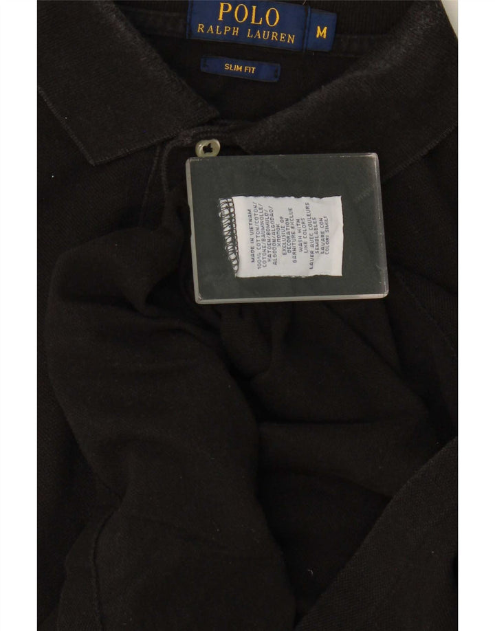 Cămașă Polo Ralph Lauren, pentru bărbați, slim fit, bumbac mediu negru