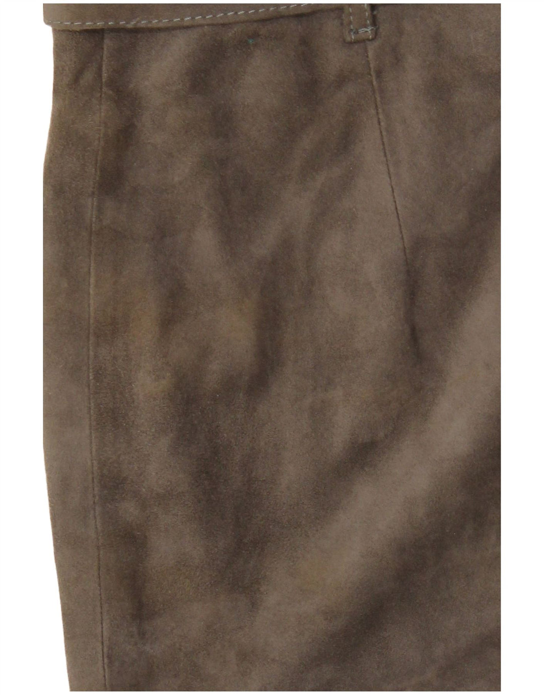 Fusta de damă vintage din piele intoarsa IT 44 Medium W26 Kaki piele